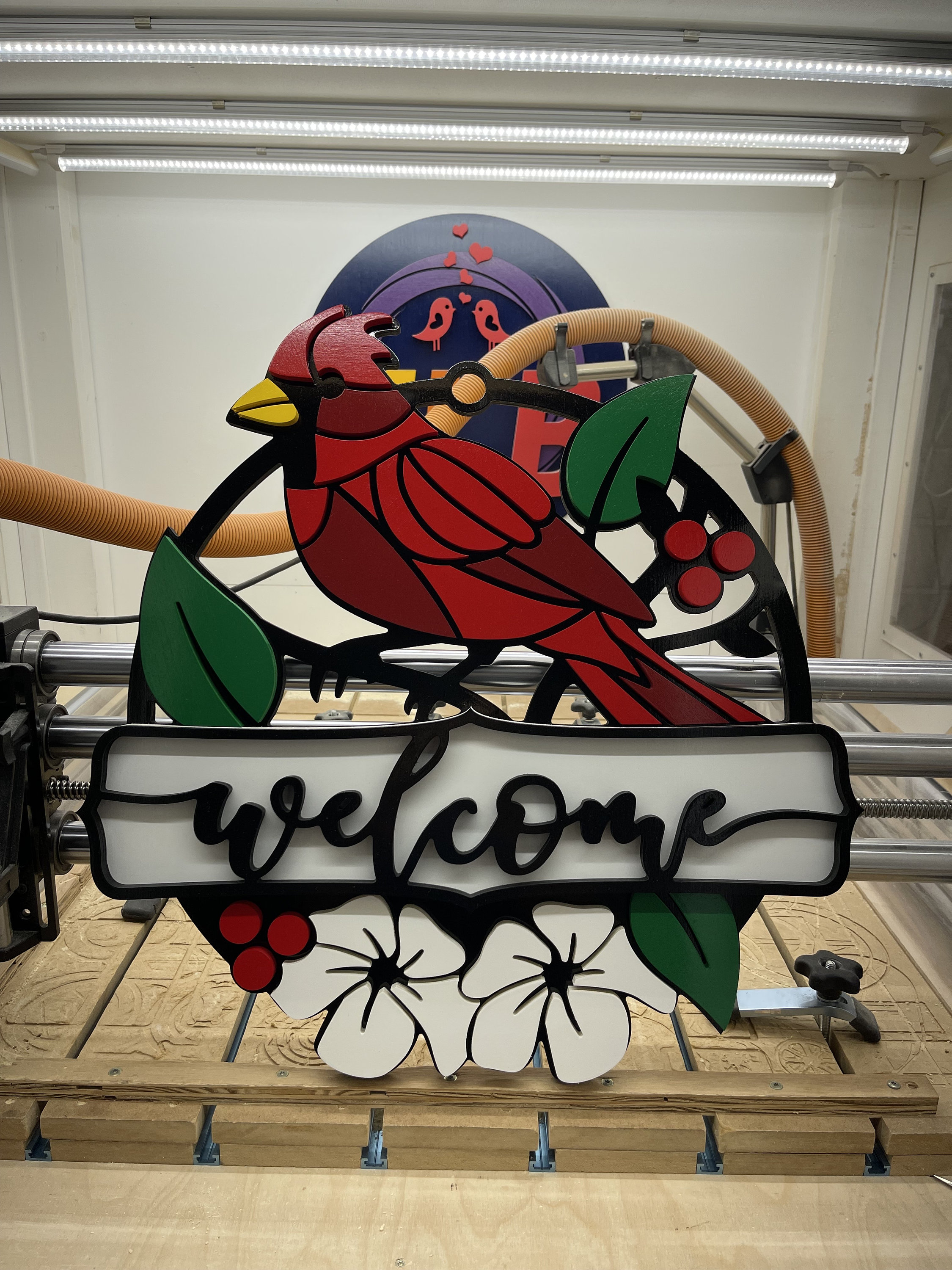 Cardinal Door Hanger Bird Decor For Bird Lover Gift Welcome Sign Bird Art