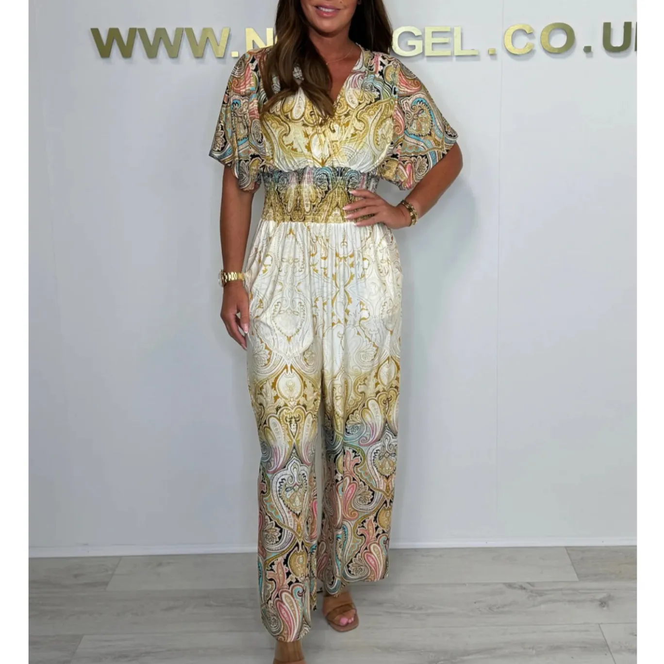 🌷 Summer Hot Sale 49% Off - Bohemian Print Wide Leg Jumpsuit