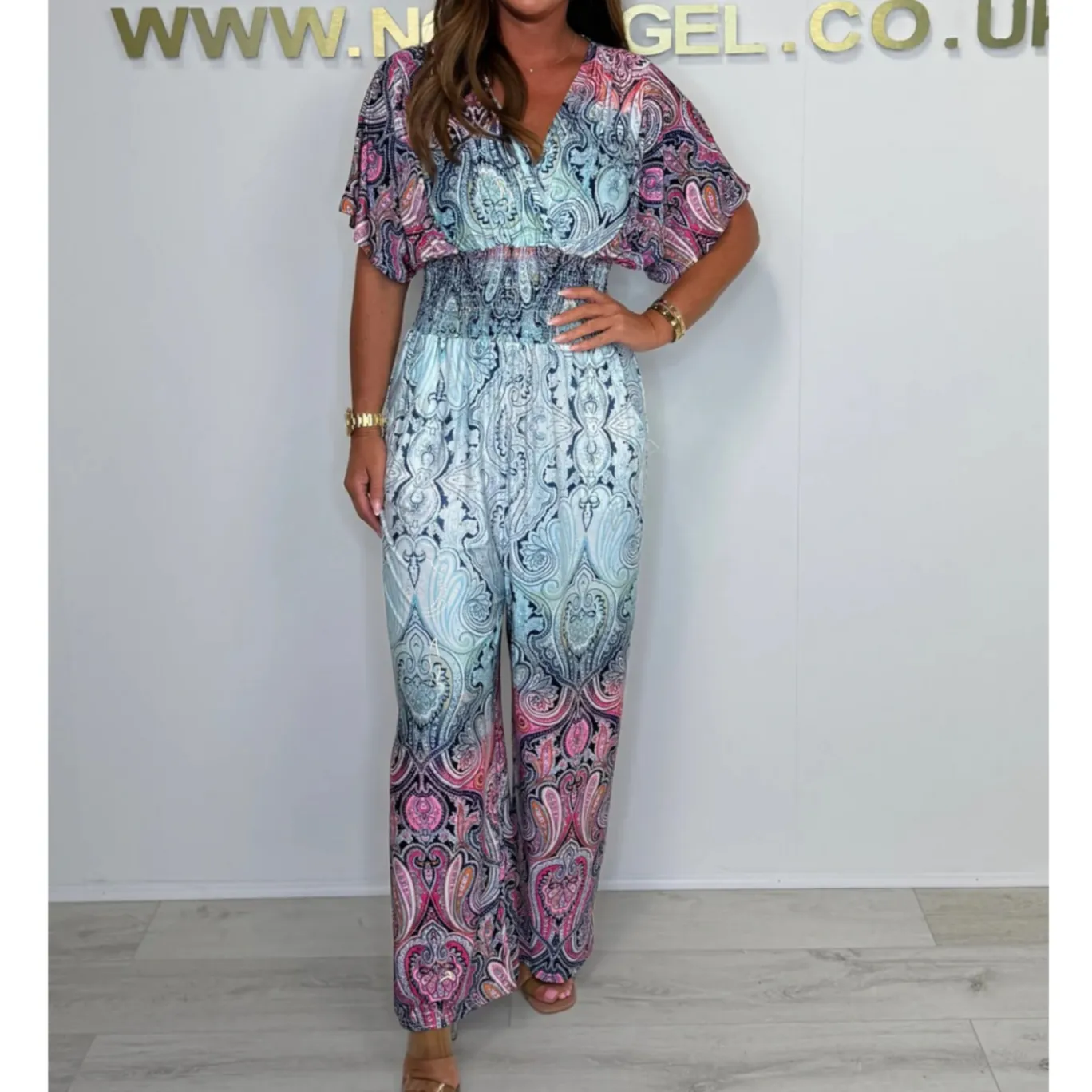 🌷 Summer Hot Sale 49% Off - Bohemian Print Wide Leg Jumpsuit