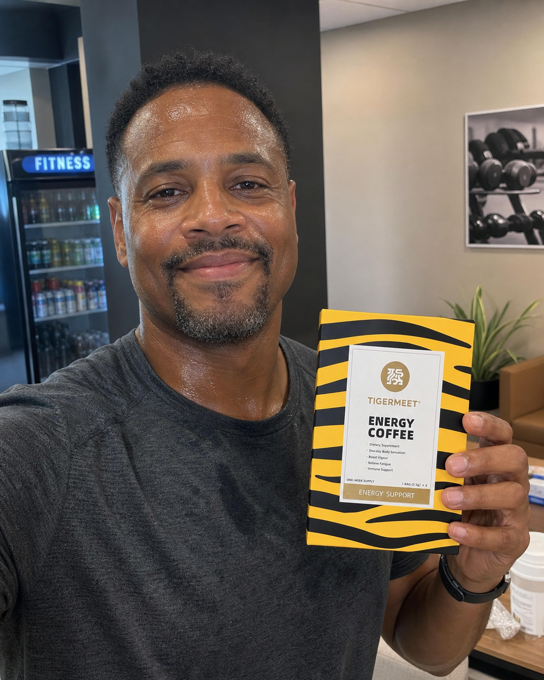 Noah Howard with Tigermeet Energy Coffee