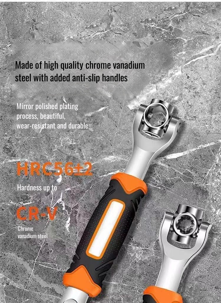 Universal dog bone wrench for car repair and maintenance