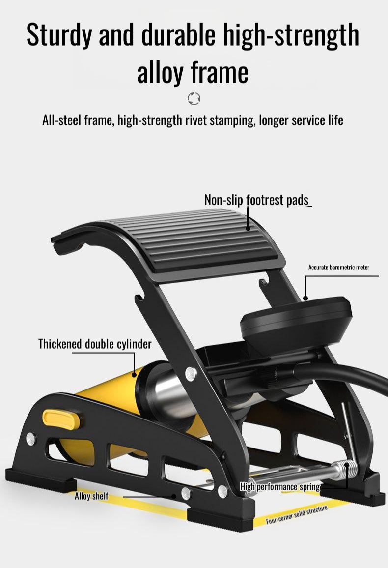 Heavy duty manual air pump for car tire inflation