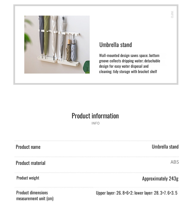 Household storage rack for umbrellas with drain feature