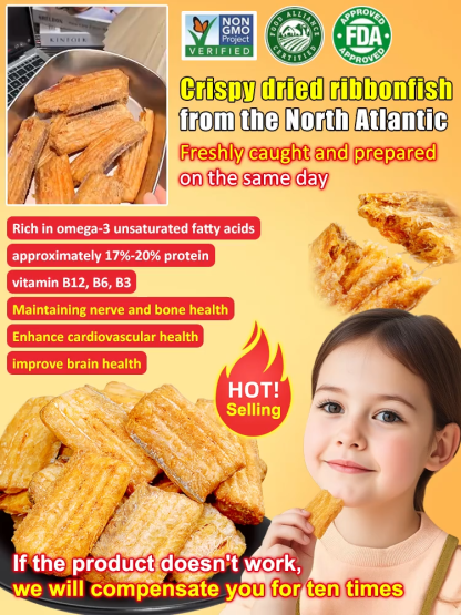 [140-Count/Box]Ready-to-eat savory crispy fried hairtail snacks ❤ Non-fried, low-calorie