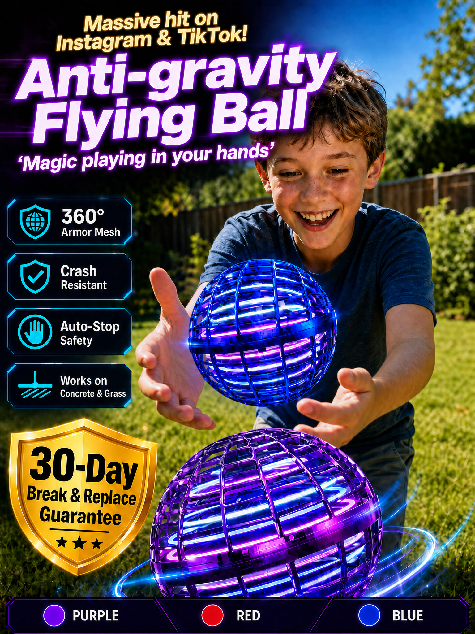 🛸 Magic Flying Ball | Auto Return | Easy to Play | Kid Safe 🛸