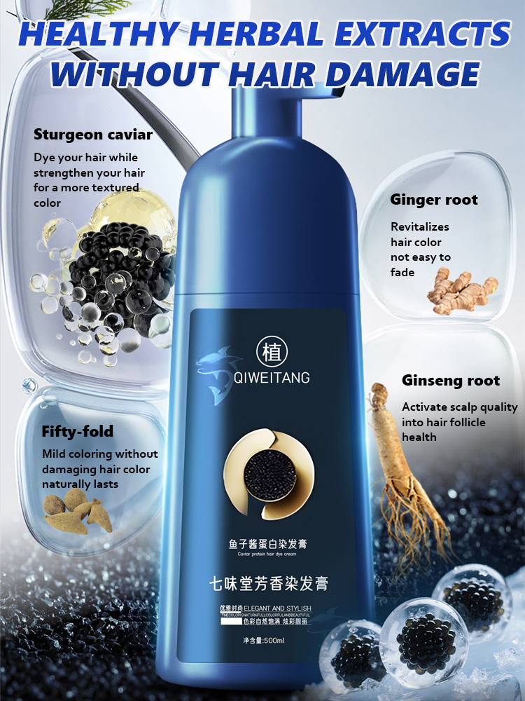 【Deep-Sea Sturgeon Caviar Protein Hair Dye】✨One wash, one color—effortlessly covers all gray hair.✅ Lasts up to one year per application. If it doesn't work, we promise 10 times your money back!💰