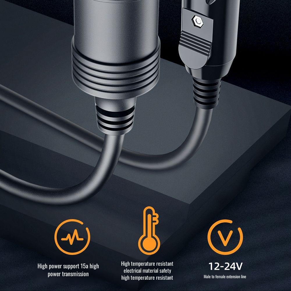 12V car cigarette lighter socket extension cable