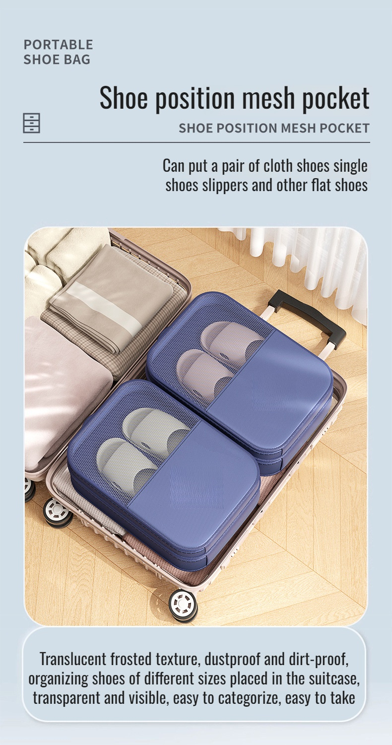 Compact slipper storage bag in luggage