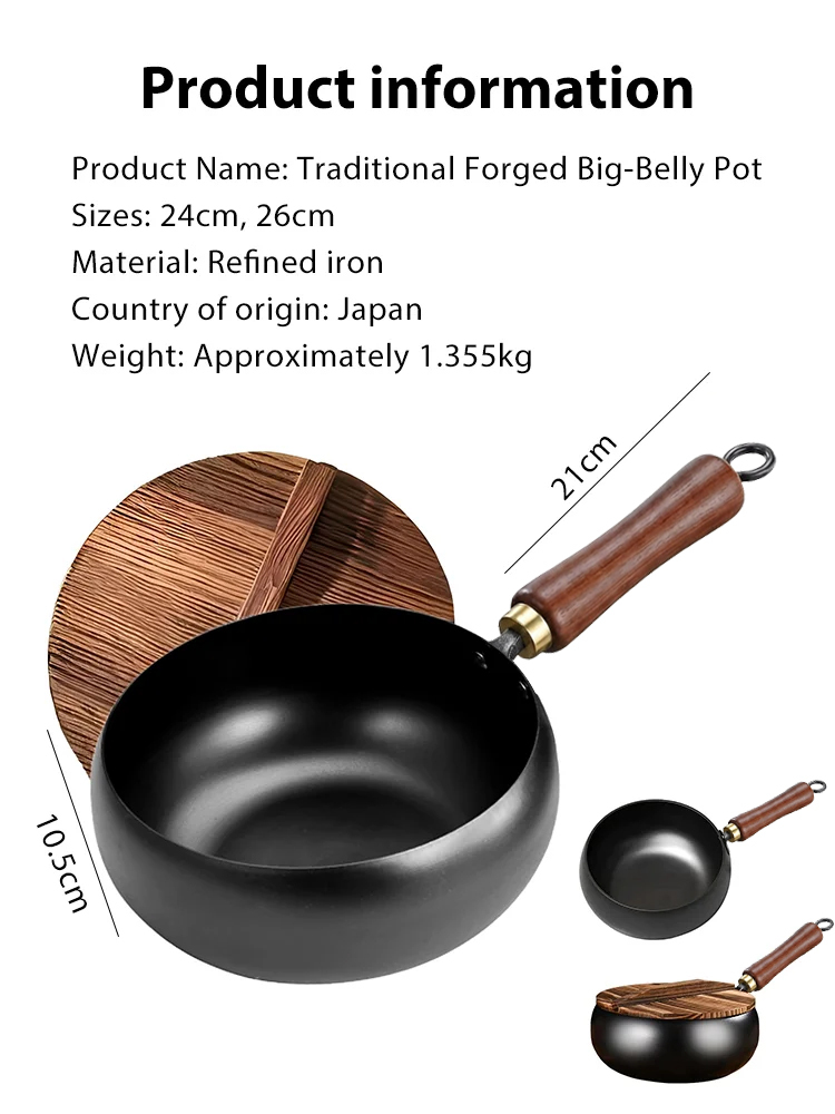 [100th Anniversary Flash Sale]Tsubame-Sanjo Masterpiece: Hand-Hammered Japanese Wok - 100% Toxin-Free & Natural Non-Stick 🇯🇵🍳80% OFF Artisan Iron Wok + FREE Rosewood Spatula & Lid 🎁📉