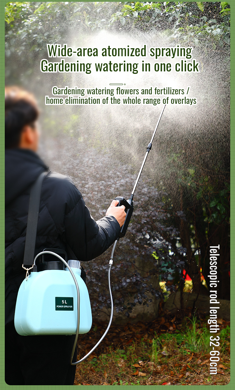 Portable electric sprayer for pesticides