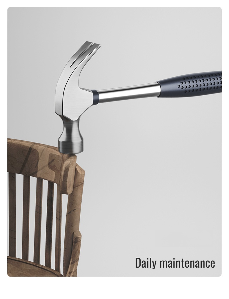 Ergonomic household hammer with round head and anti-skid handle