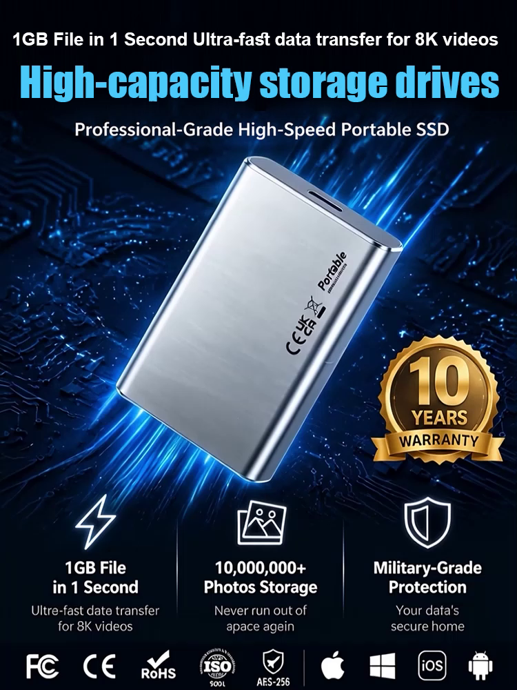 ⚡️ Holds 5,000 movies & transfers three 4K movies in 1 second! Get this German pro SSD for the price of a beer! 🏆   