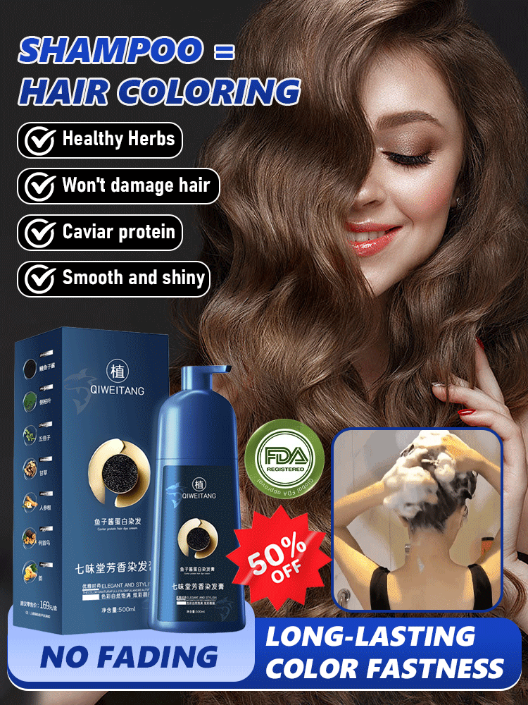 【Deep-Sea Sturgeon Caviar Protein Hair Dye】✨One wash, one color—effortlessly covers all gray hair.✅ Lasts up to one year per application. If it doesn't work, we promise 10 times your money back!💰