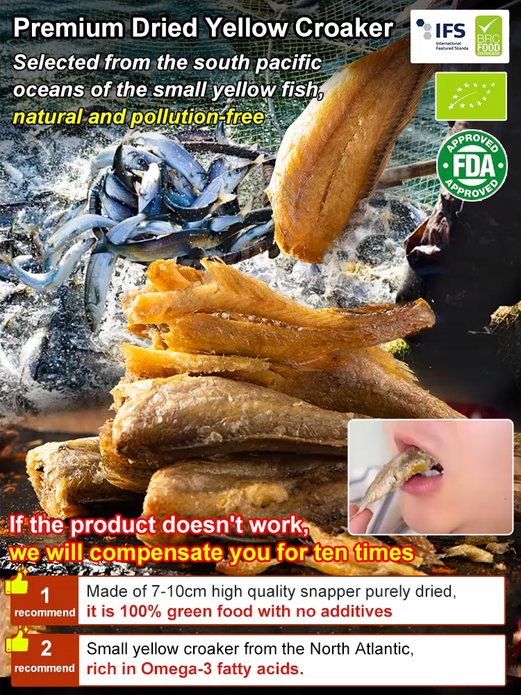 [200-Count/Box] Ready-to-Eat Savory & Crispy Dried Small Yellow Croaker ❤ Non-Fried, Low-Calorie