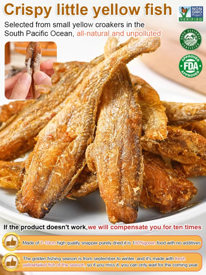 [400-Count/Box] Crispy Fried Yellow Croaker, Ready-to-Eat Dried Fish❤ Non-Fried, Low-Calorie