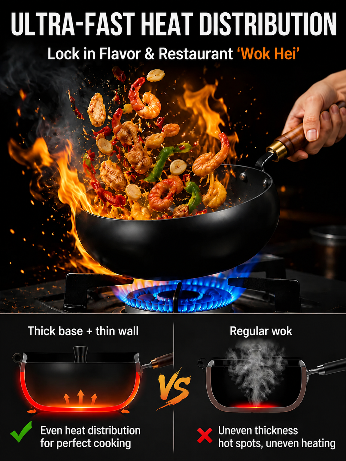 [Uncoated healthy pot] Traditional Forged Big-Belly Pot