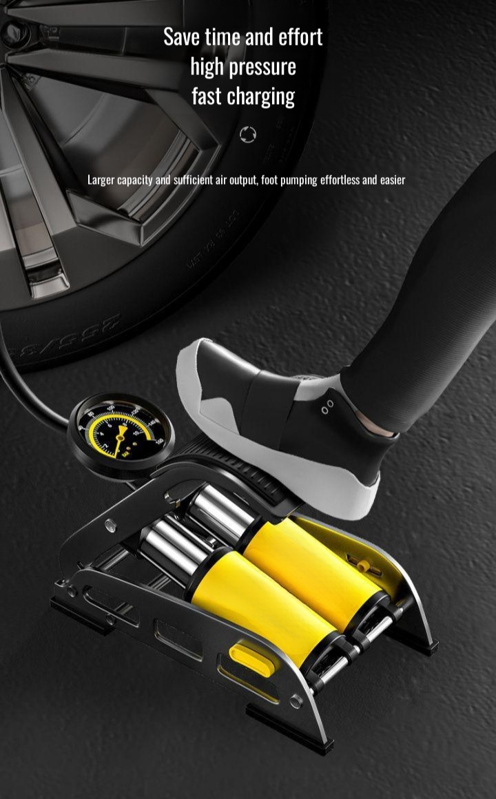 Mechanical car tire air pump with durable construction