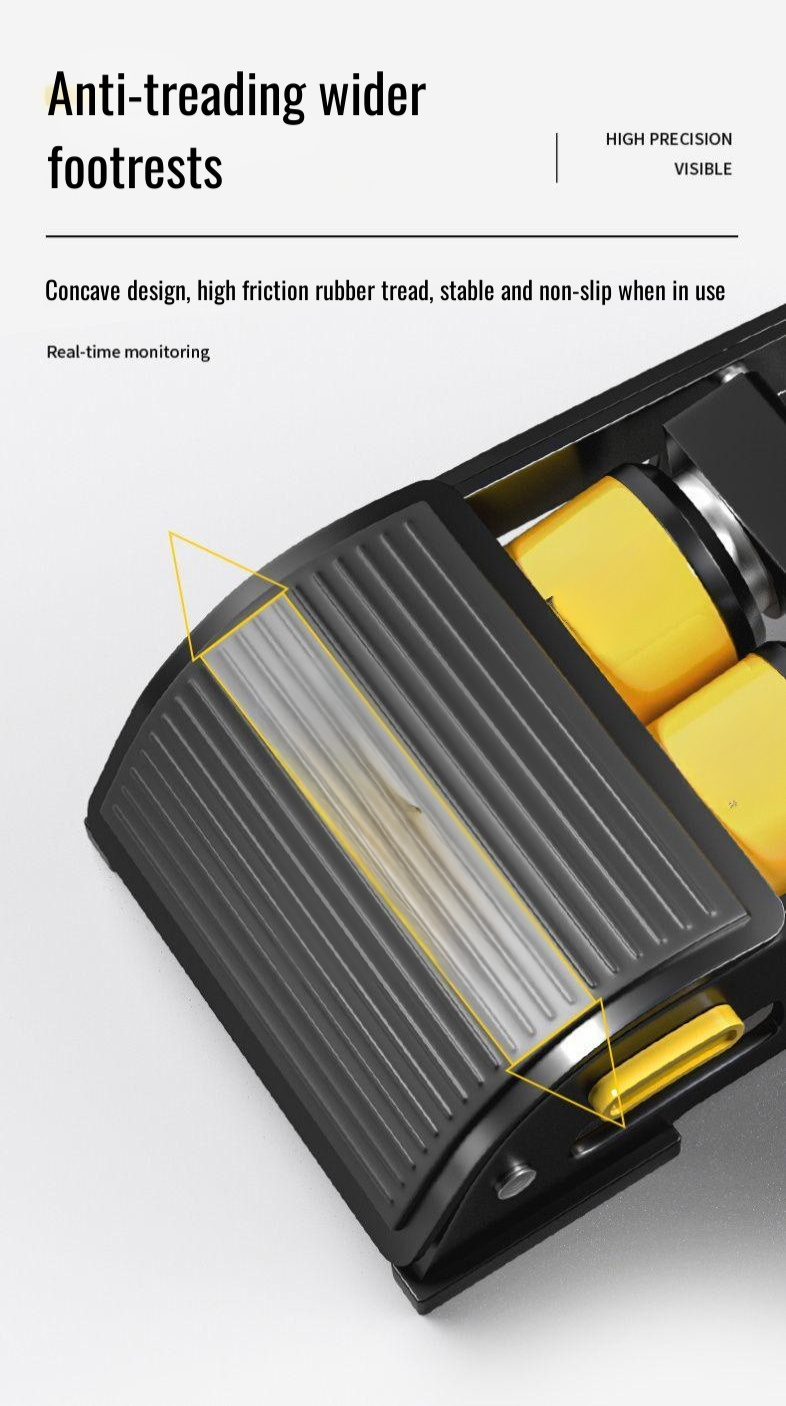 User-friendly foot-operated air pump for vehicles