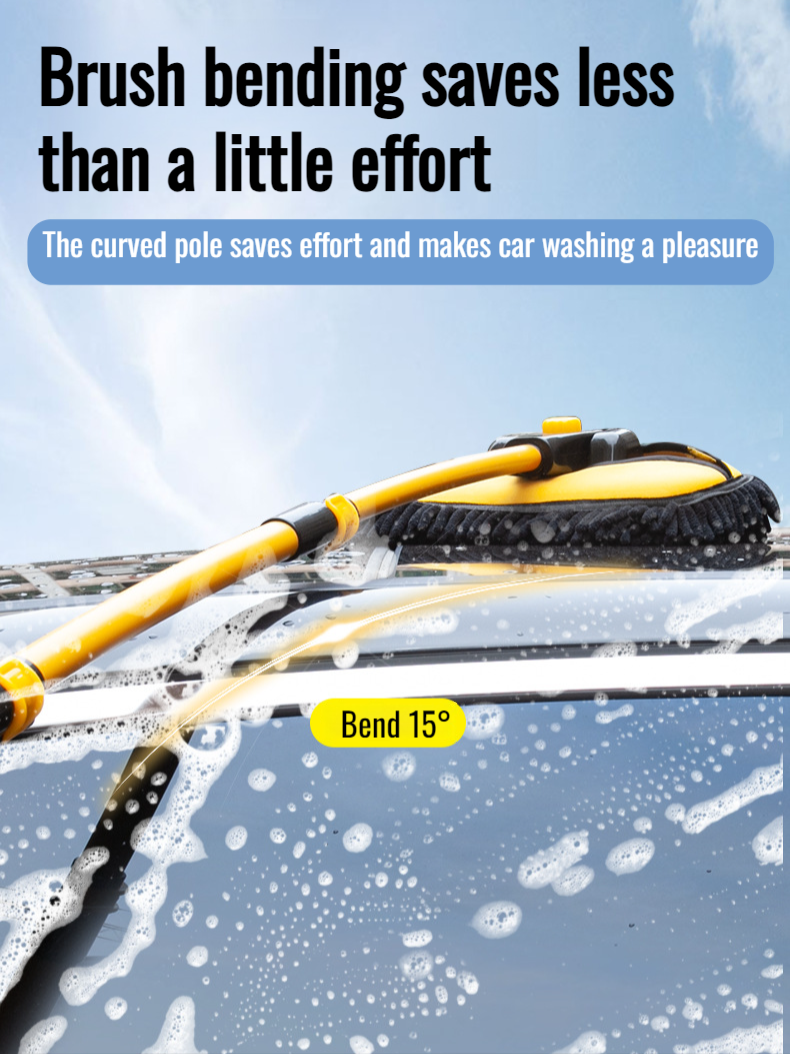 Car cleaning tool with extendable handle for hard-to-reach areas