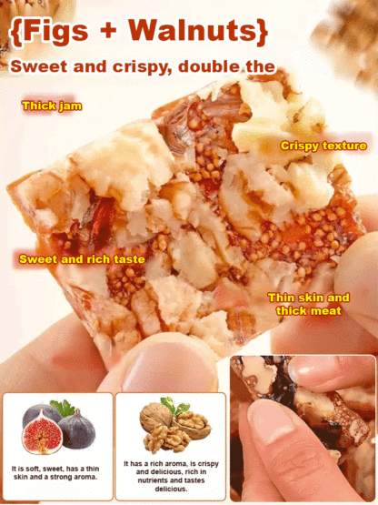 Turkish Figs + American Shelled Walnuts Black Sesame & Cranberry Fig Tart ❤️ Healthy Snack · Dried Fruit · Individually Wrapped