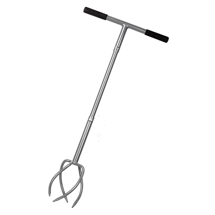 Gartenkralle mit 4 Zinken Kultivator Erdkralle und Handgriff Gardenclaw Twist Tiller Vertikutierer und Unkrautentferner in einem Gerät höhenverstellbar Gartenfräse für Gartenbeet