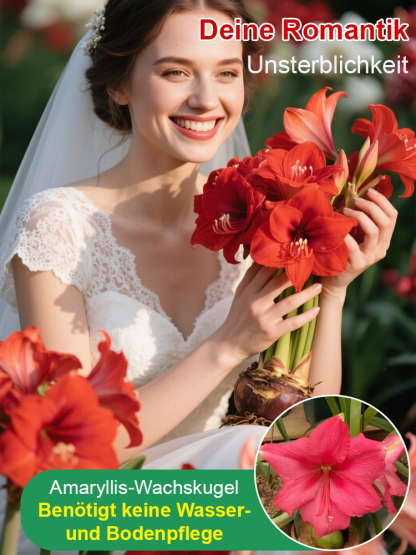 【Keine Blüten, volle Rückerstattung】 Ewiges niederländisches doppelt blühendes Amaryllis-Wachssiegel-Zwiebel💐Kein Gießen erforderlich, keine Blumentöpfe erforderlich