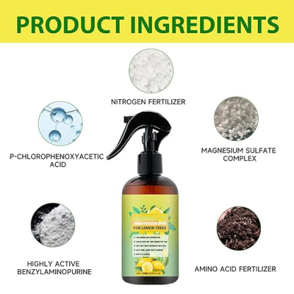 Liquid Fertilizer, Concentrated Growth Spray Lemon Trees, 1.93x6.22in Professional Mist Formula, Enhances Leaf Health and Root Development, Ideal for Thriving Citrus Plants
