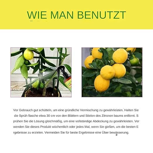 Liquid Fertilizer, Concentrated Growth Spray Lemon Trees, 1.93x6.22in Professional Mist Formula, Enhances Leaf Health and Root Development, Ideal for Thriving Citrus Plants