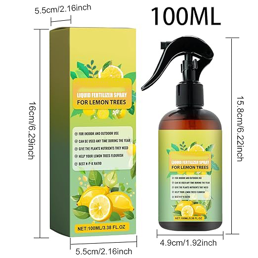 Liquid Fertilizer, Concentrated Growth Spray Lemon Trees, 1.93x6.22in Professional Mist Formula, Enhances Leaf Health and Root Development, Ideal for Thriving Citrus Plants