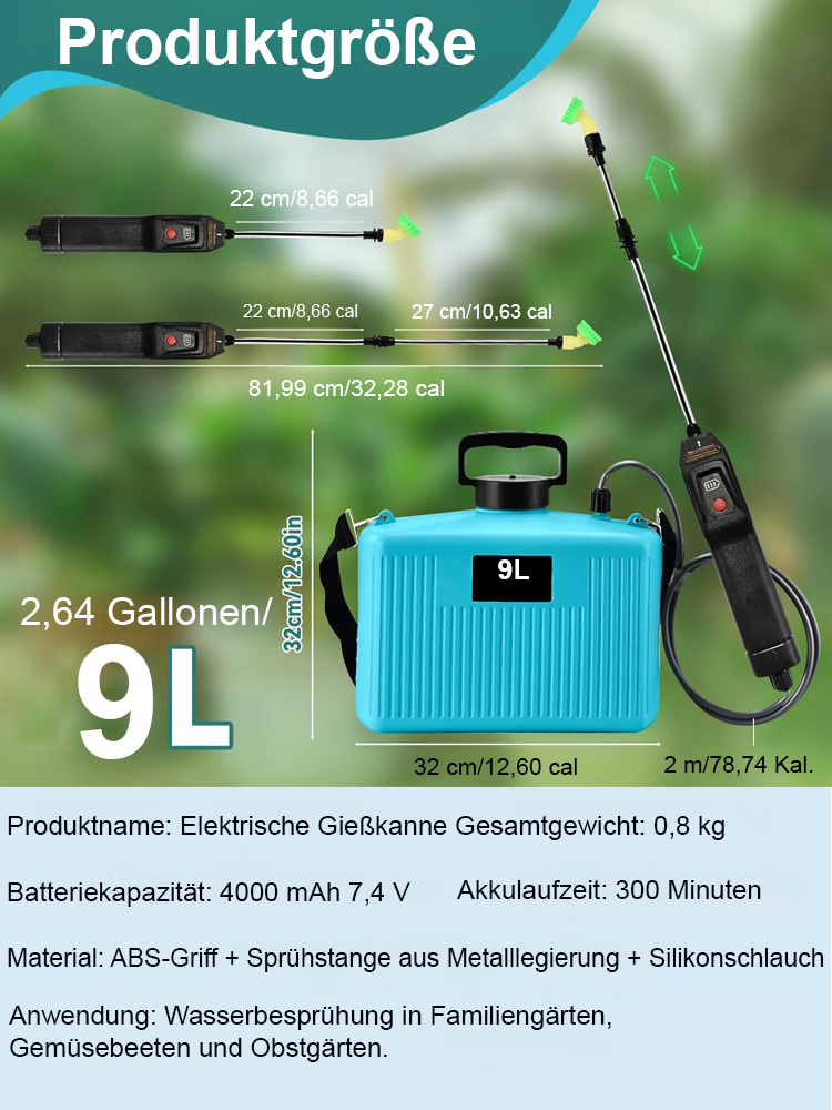 【9L Großes Fassungsvermögen】Elektrischer Rucksack-Sprühgerät👍Kein Tropfen oder Auslaufen