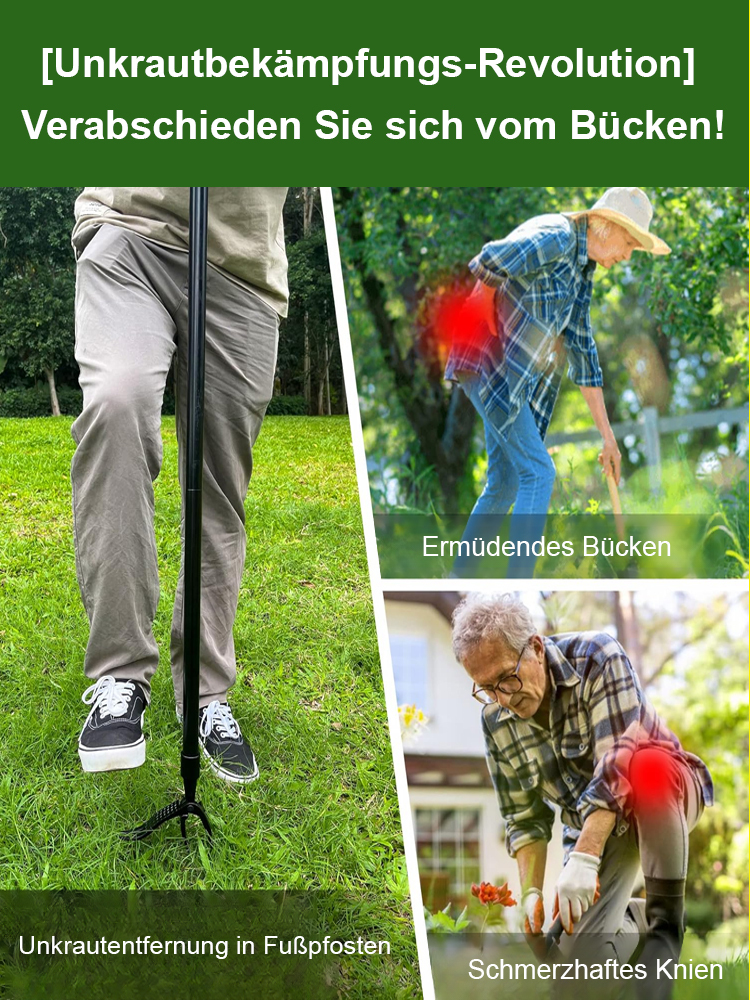 【Empfohlen von Garten.schule】👍Abnehmbarer vertikaler Unkrautentferner ohne Bücken