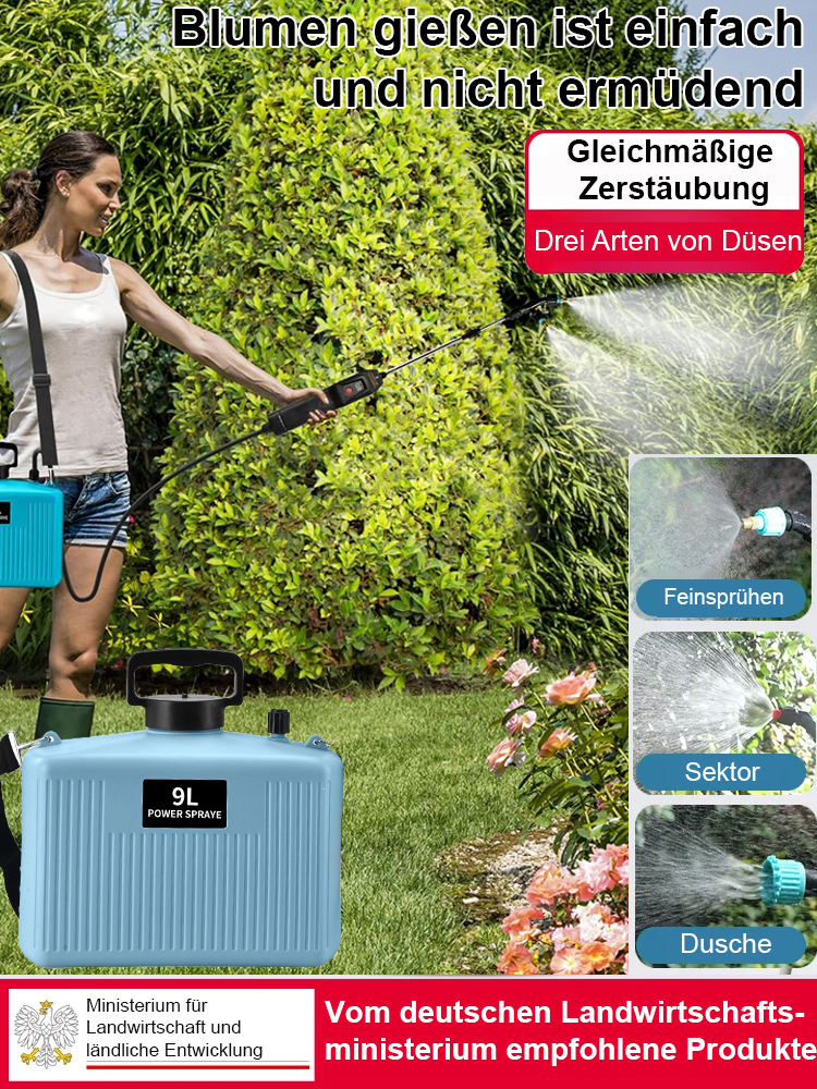 【9L Großes Fassungsvermögen】Elektrischer Rucksack-Sprühgerät👍Kein Tropfen oder Auslaufen