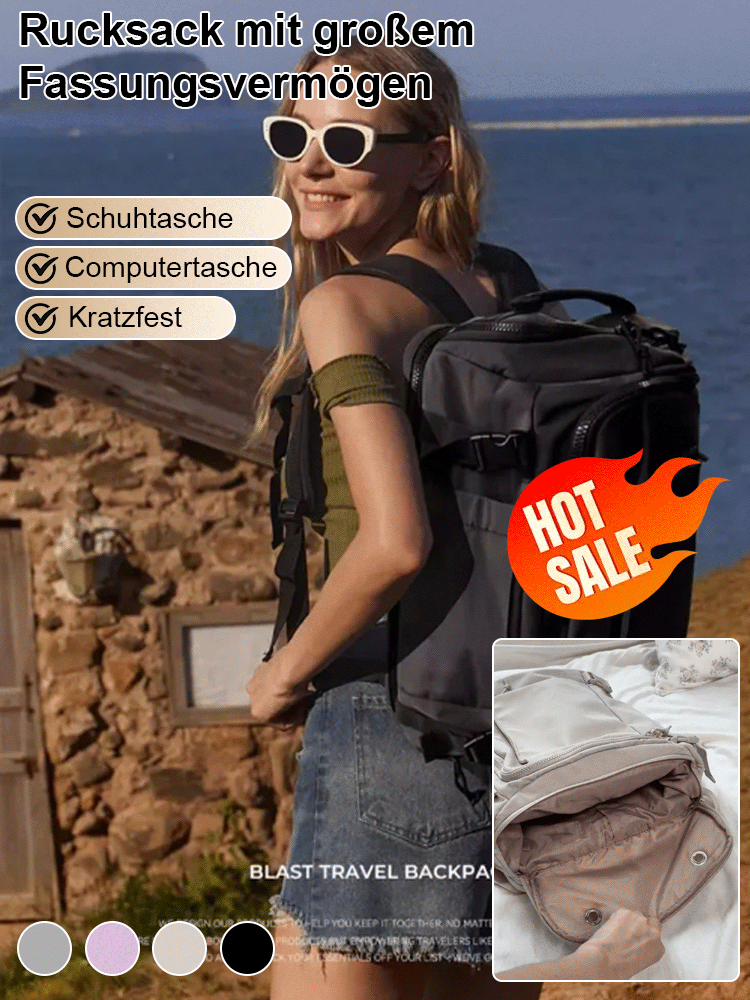 【Die ganze Welt passt hinein】Kofferartiger, großer Kapazitätsreisrucksack