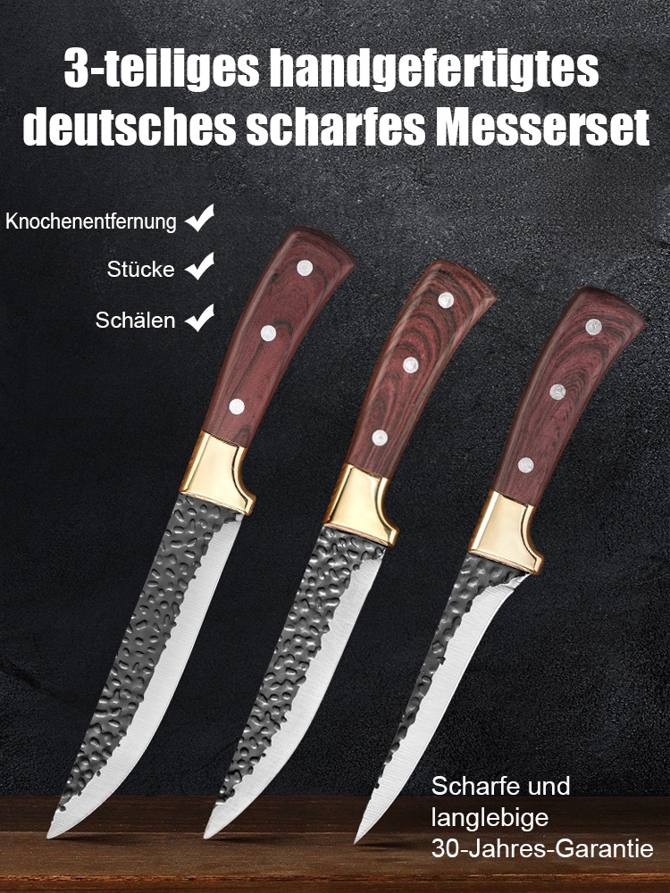 3-teiliger Satz von Hand geschmiedete scharfe Knochen Schneidemesser