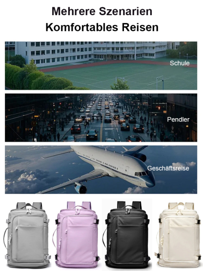 【Die ganze Welt passt hinein】Kofferartiger, großer Kapazitätsreisrucksack