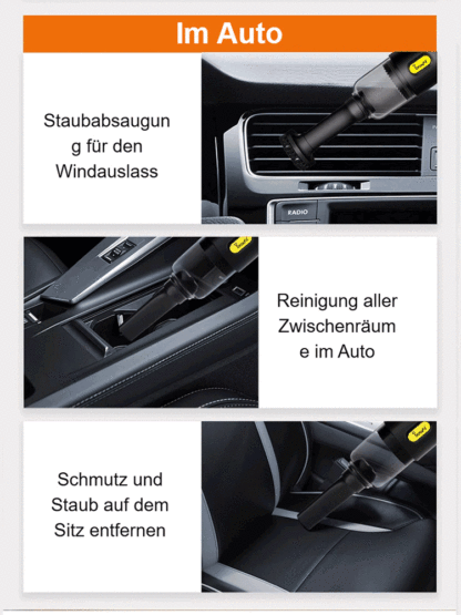 Leistungsstarker kabelloser 3-in-1-Staubsauger für Haus und Auto