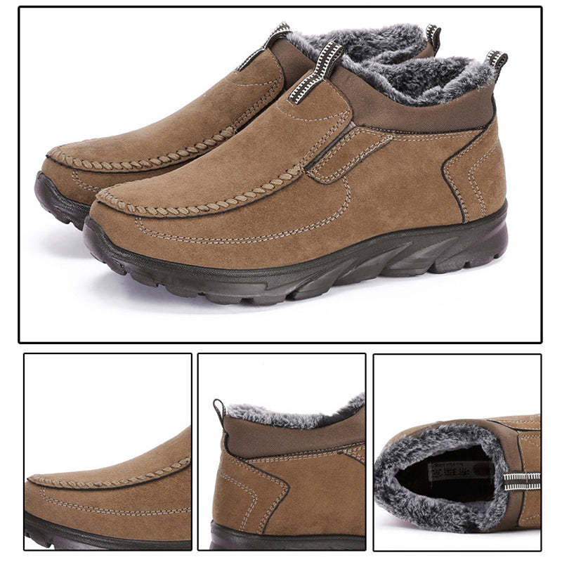 Men's Multi-layer Waterproof Merino Wool Lined Orthopedic Warm Shoes