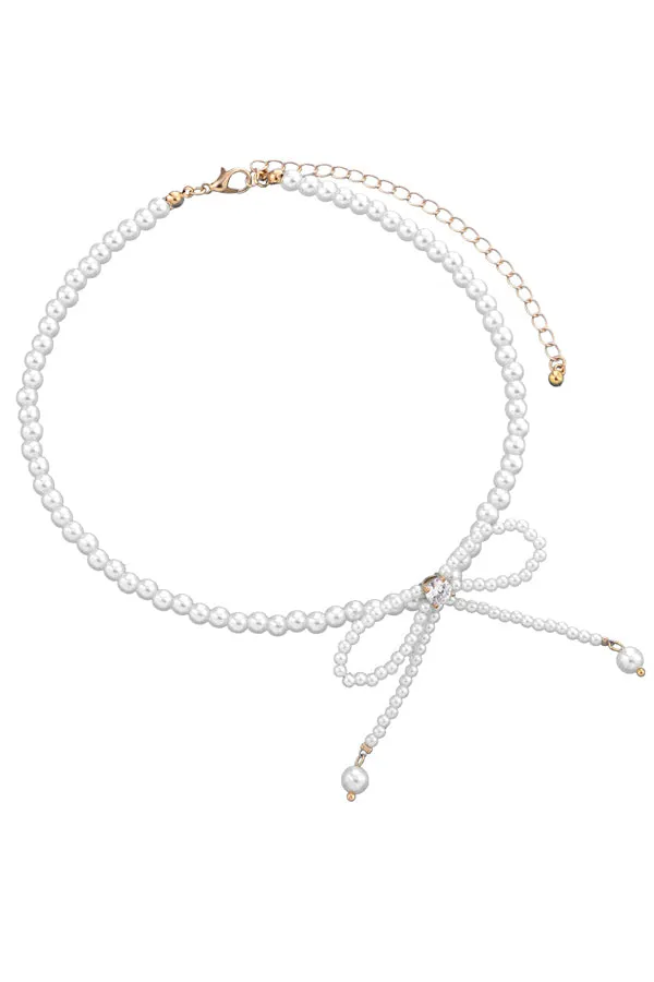 Fashion Bow Pearl Necklace