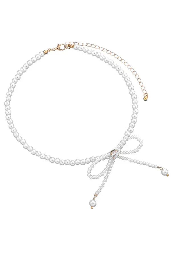 Fashion Bow Pearl Necklace