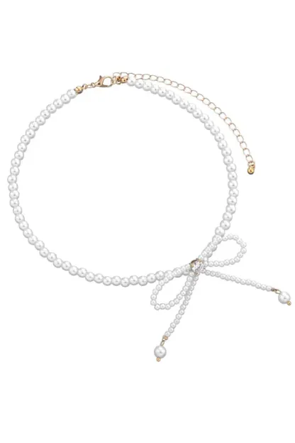 Fashion Bow Pearl Necklace