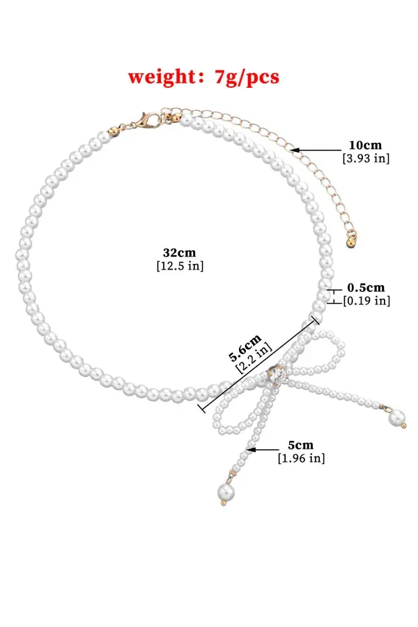 Fashion Bow Pearl Necklace