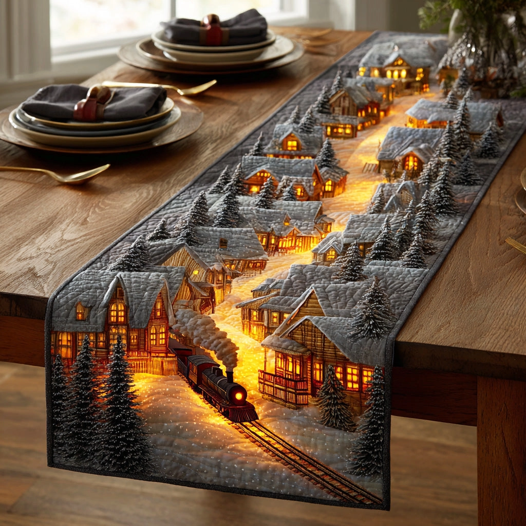 Cozy Soft Artistic Quilted Table Runner