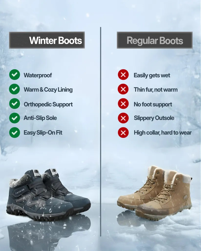 Outdoor Walking Shoes Winter Plus Velvet Warm Snow Hiking Boots