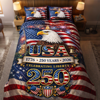 Patriotic  for America’s 250th Birthday Quilted Bedding Set NCU0DK8443