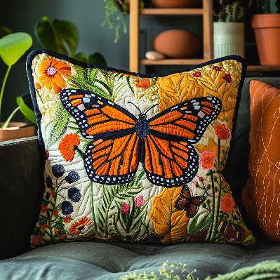 Cat Cluster Quilted Pillow