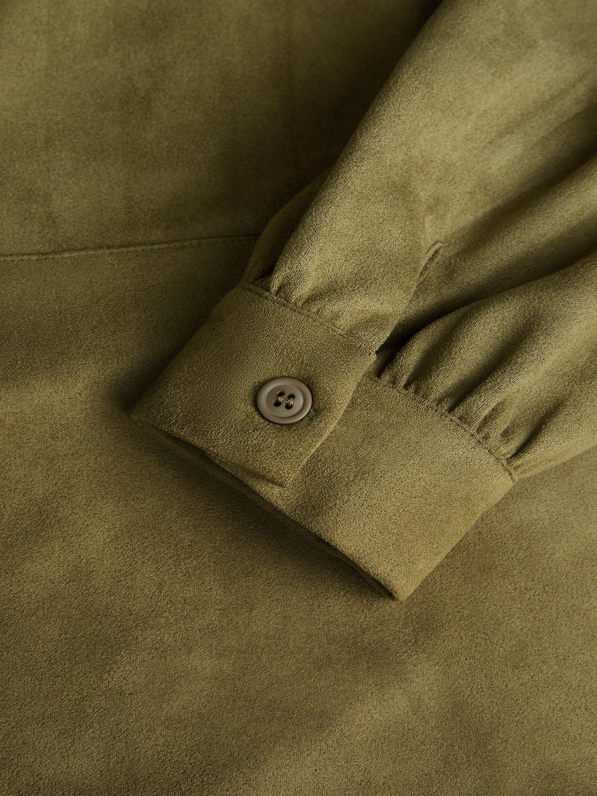 Casual Suede Tassel Hem Balloon Sleeve Mini Dress