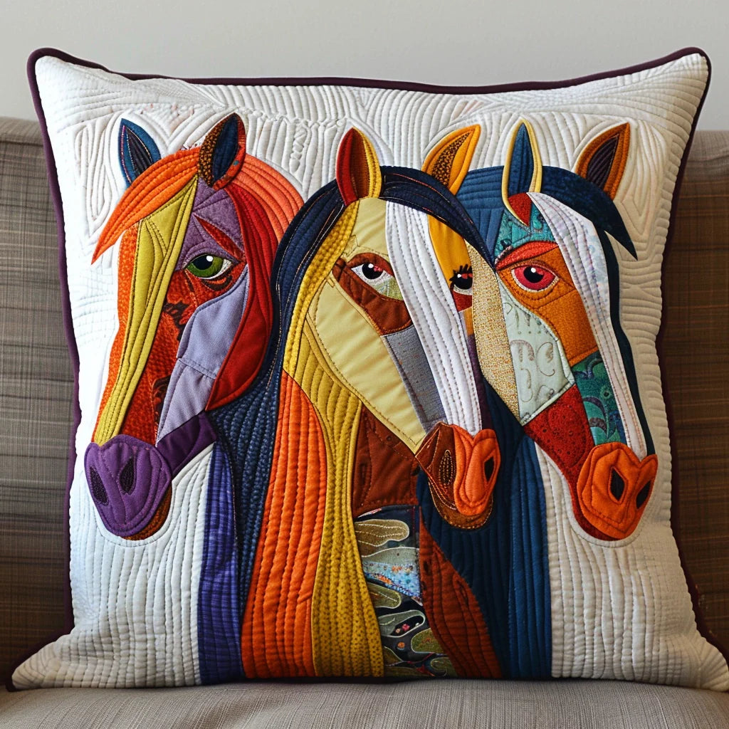 Cat Cluster Quilted Pillow