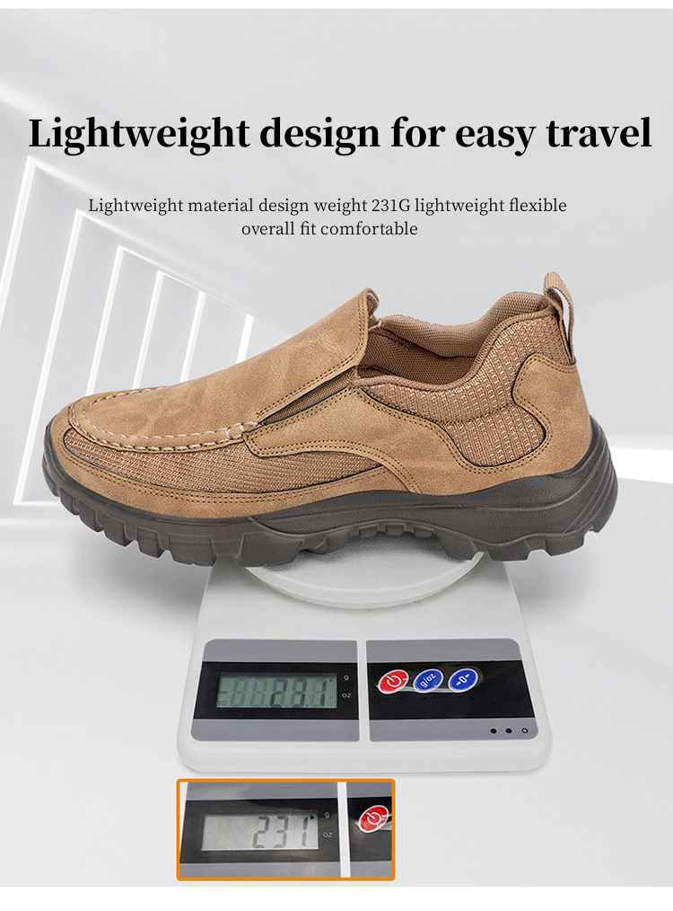 (Medical Certification) Men's Orthopedic Genuine Leather Shoes for Diabetics, Arch Support Hiking Shoes for Plantar Fasciitis