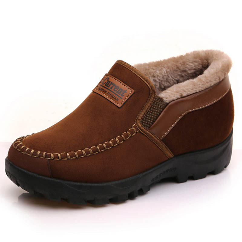 Men's Comfortable Waterproof Warm Cow Leather Snow Boots