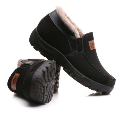 Men's Comfortable Waterproof Warm Cow Leather Snow Boots